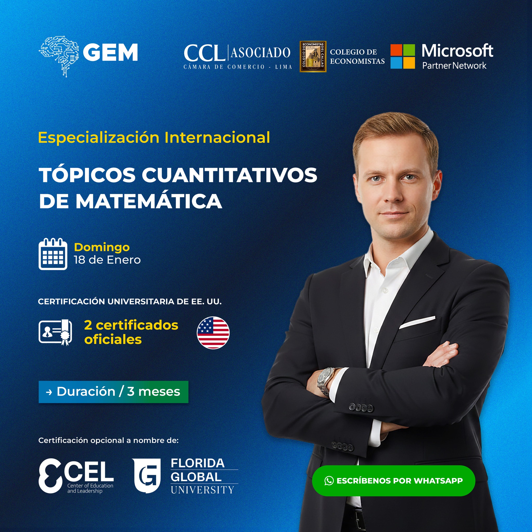 ESPECIALIZACIÓN INTERNACIONAL EN TÓPICOS CUANTITATIVOS DE MATEMÁTICA