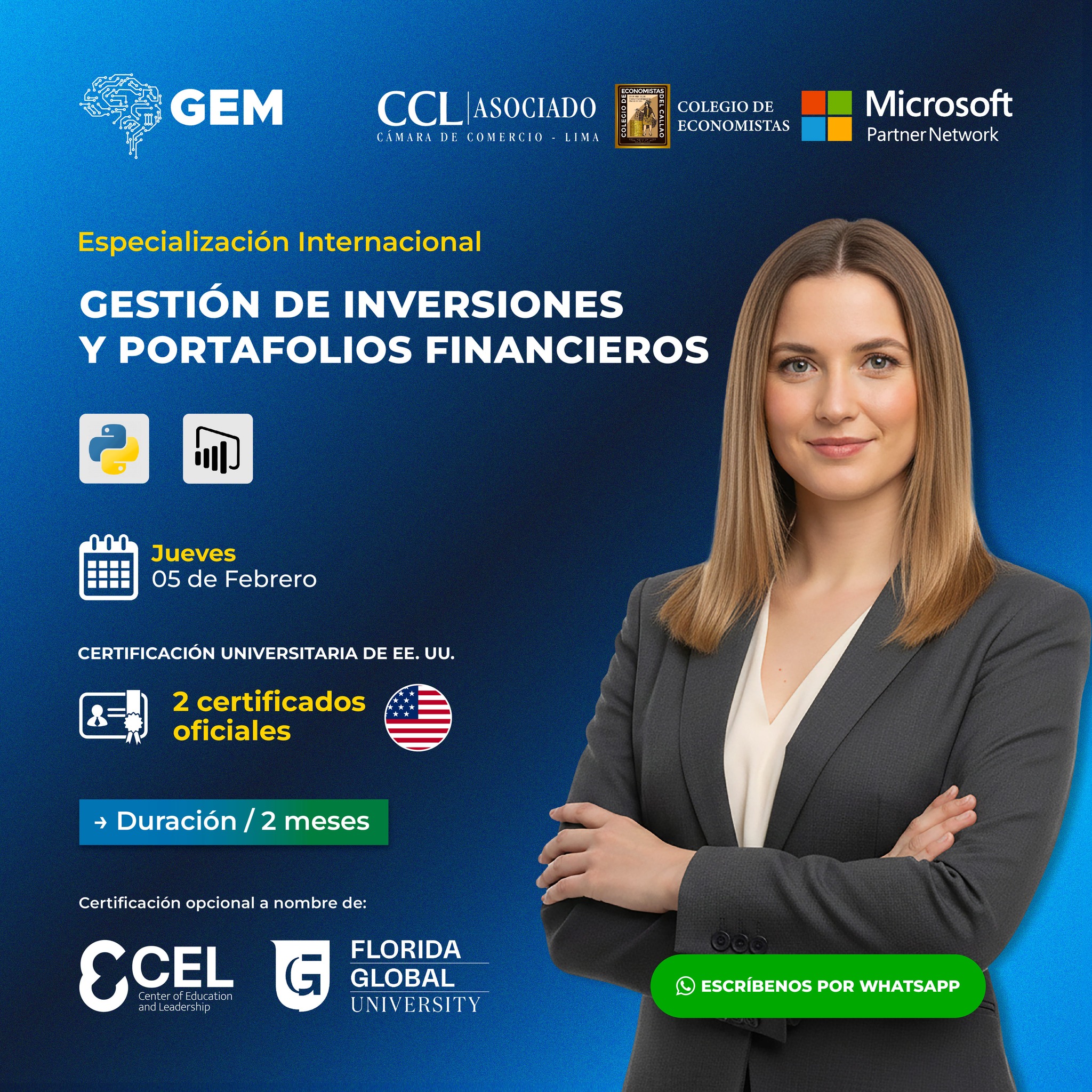 ESPECIALIZACIÓN INTERNACIONAL EN GESTIÓN DE INVERSIONES Y PORTAFOLIOS FINANCIEROS
