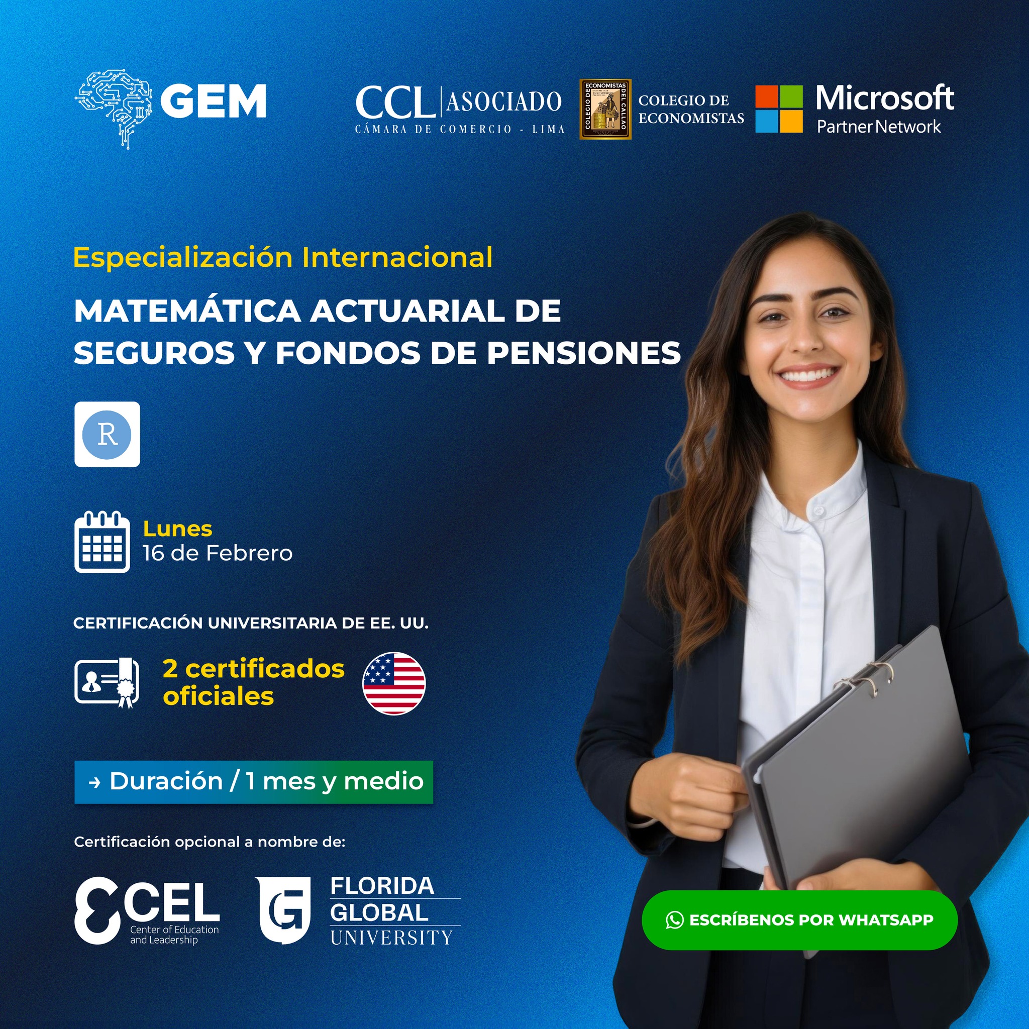 ESPECIALIZACIÓN INTERNACIONAL EN MATEMÁTICA ACTUARIAL DE SEGUROS Y FONDOS DE PENSIONES