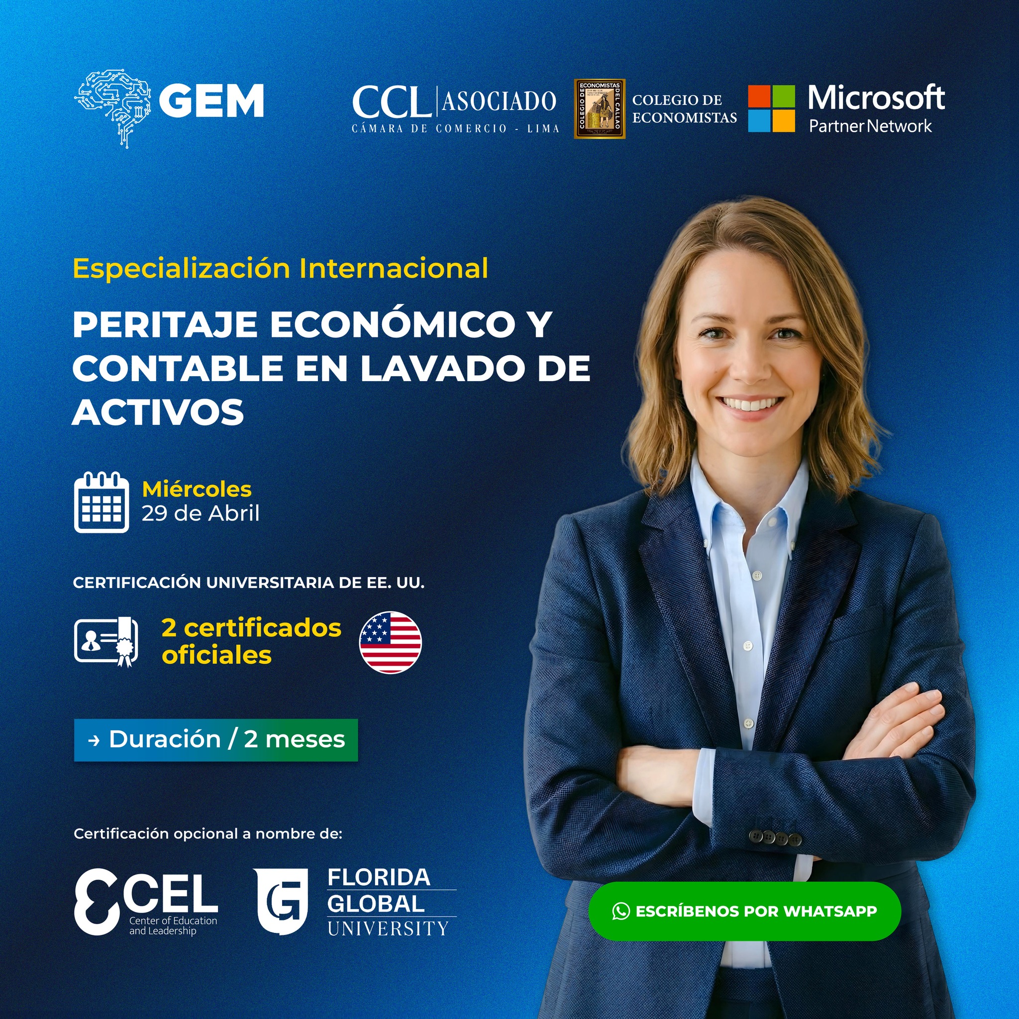 ESPECIALIZACIÓN INTERNACIONAL EN PERITRAJE ECONÓMICO Y CONTABLE EN LAVADO DE ACTIVOS