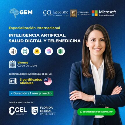 ESPECIALIZACIÓN INTERNACIONAL EN INTELIGENCIA ARTIFICIAL, SALUD DIGITAL Y TELEMEDICINA