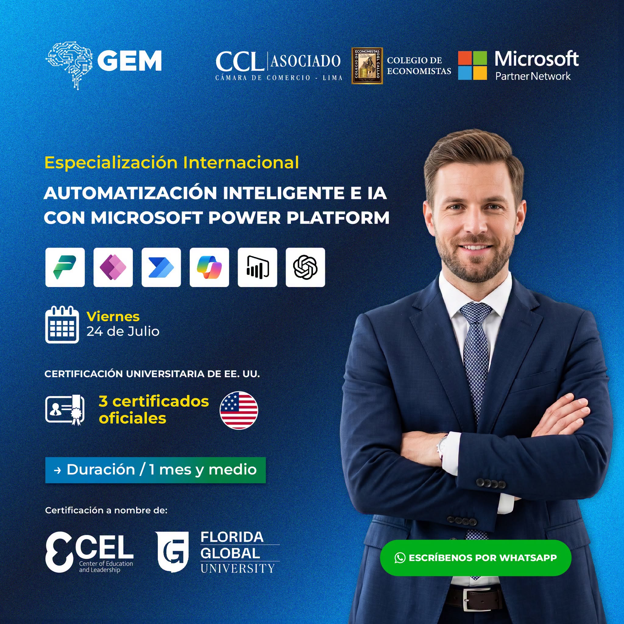 ESPECIALIZACIÓN INTERNACIONAL EN AUTOMATIZACIÓN INTELIGENTE E IA CON MICROSOFT POWER PLATFORM