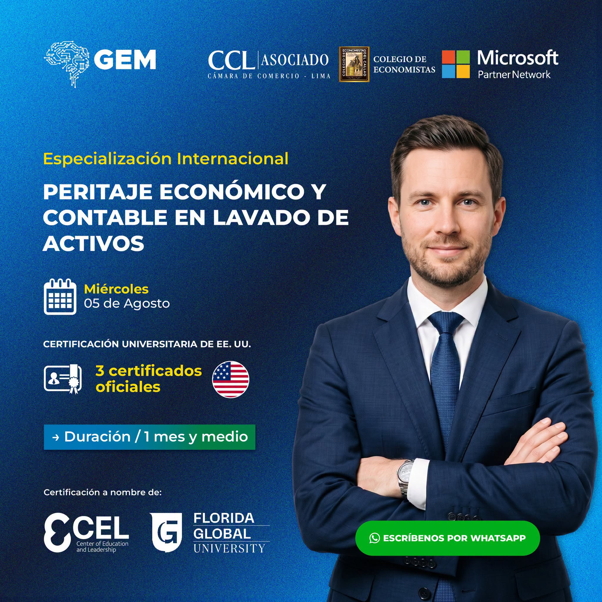 ESPECIALIZACIÓN INTERNACIONAL EN PERITAJE ECONÓMICO Y CONTABLE EN LAVADO DE ACTIVOS