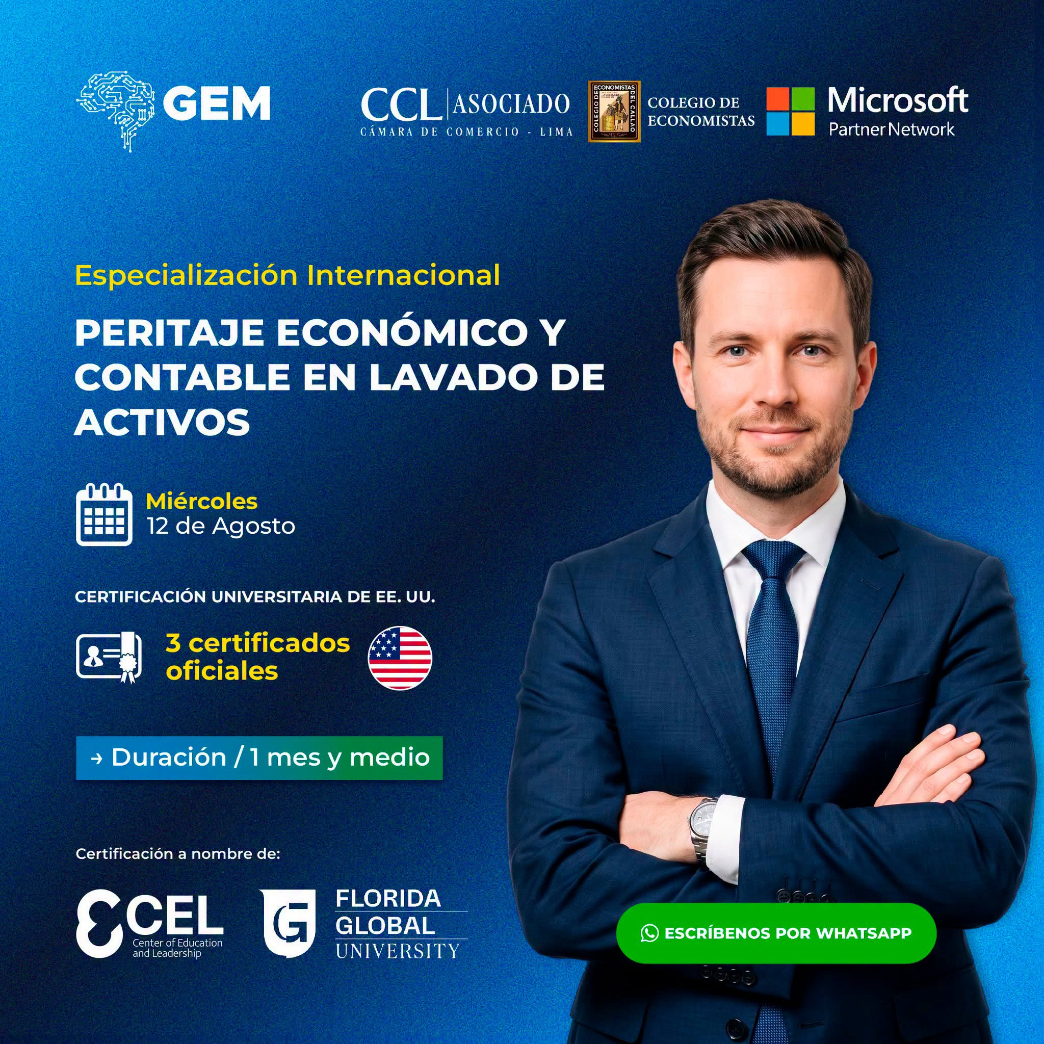 ESPECIALIZACIÓN INTERNACIONAL EN PERITAJE ECONÓMICO Y CONTABLE EN LAVADO DE ACTIVOS
