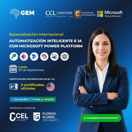 ESPECIALIZACIÓN INTERNACIONAL EN AUTOMATIZACIÓN INTELIGENTE E IA CON MICROSOFT POWER PLATFORM