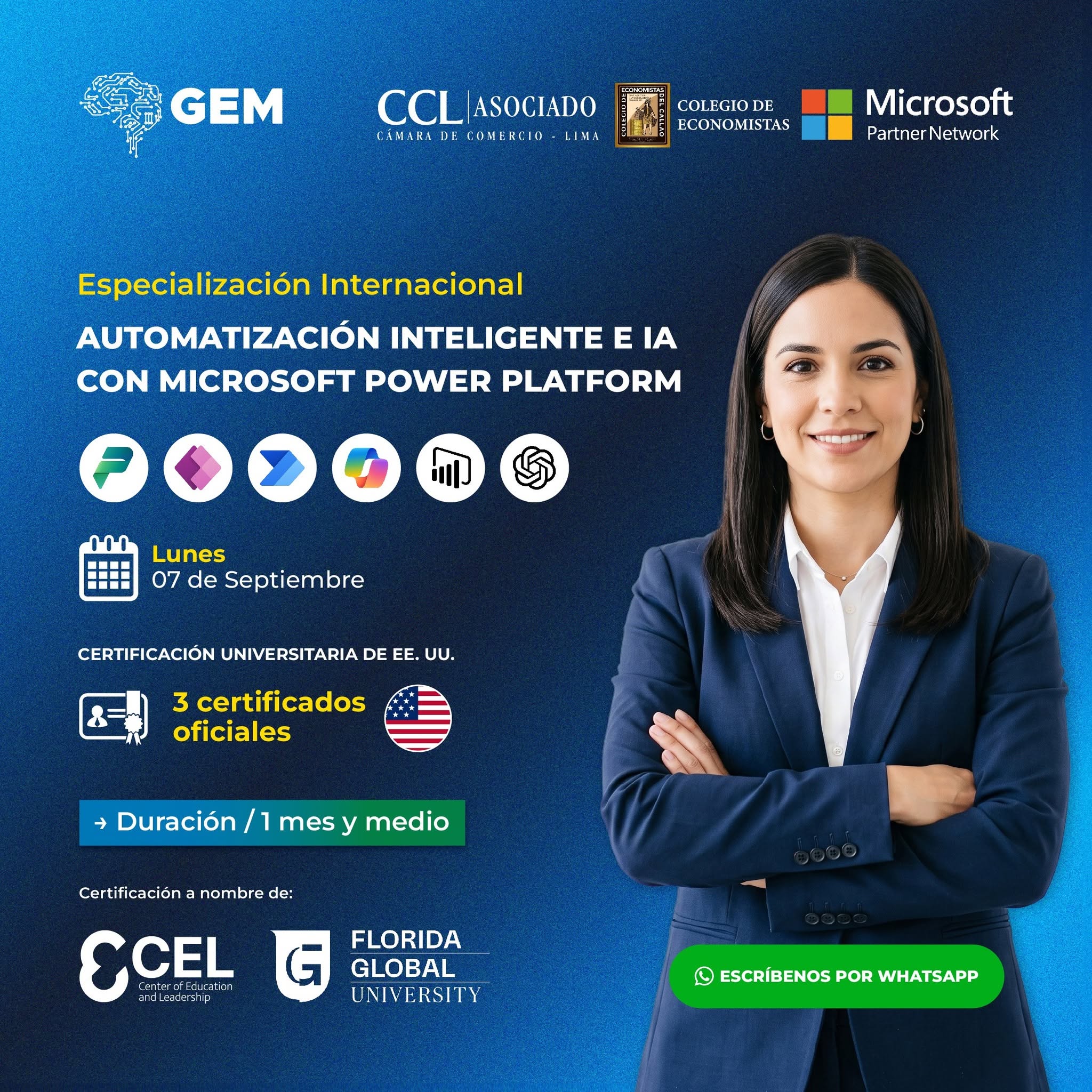 ESPECIALIZACIÓN INTERNACIONAL EN AUTOMATIZACIÓN INTELIGENTE E IA CON MICROSOFT POWER PLATFORM