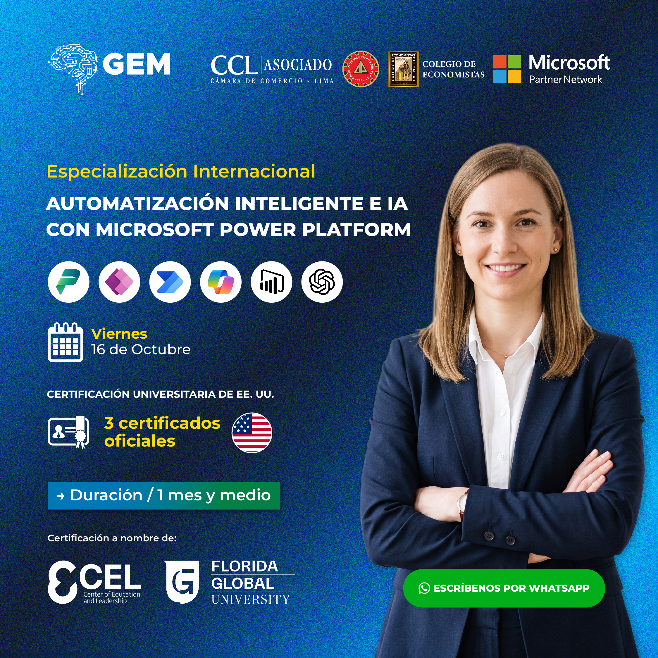 ESPECIALIZACIÓN INTERNACIONAL EN AUTOMATIZACIÓN INTELIGENTE E IA CON MICROSOFT POWER PLATFORM