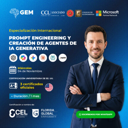 ESPECIALIZACIÓN INTERNACIONAL EN PROMPT ENGINEERING Y CREACIÓN DE AGENTES DE IA GENERATIVA