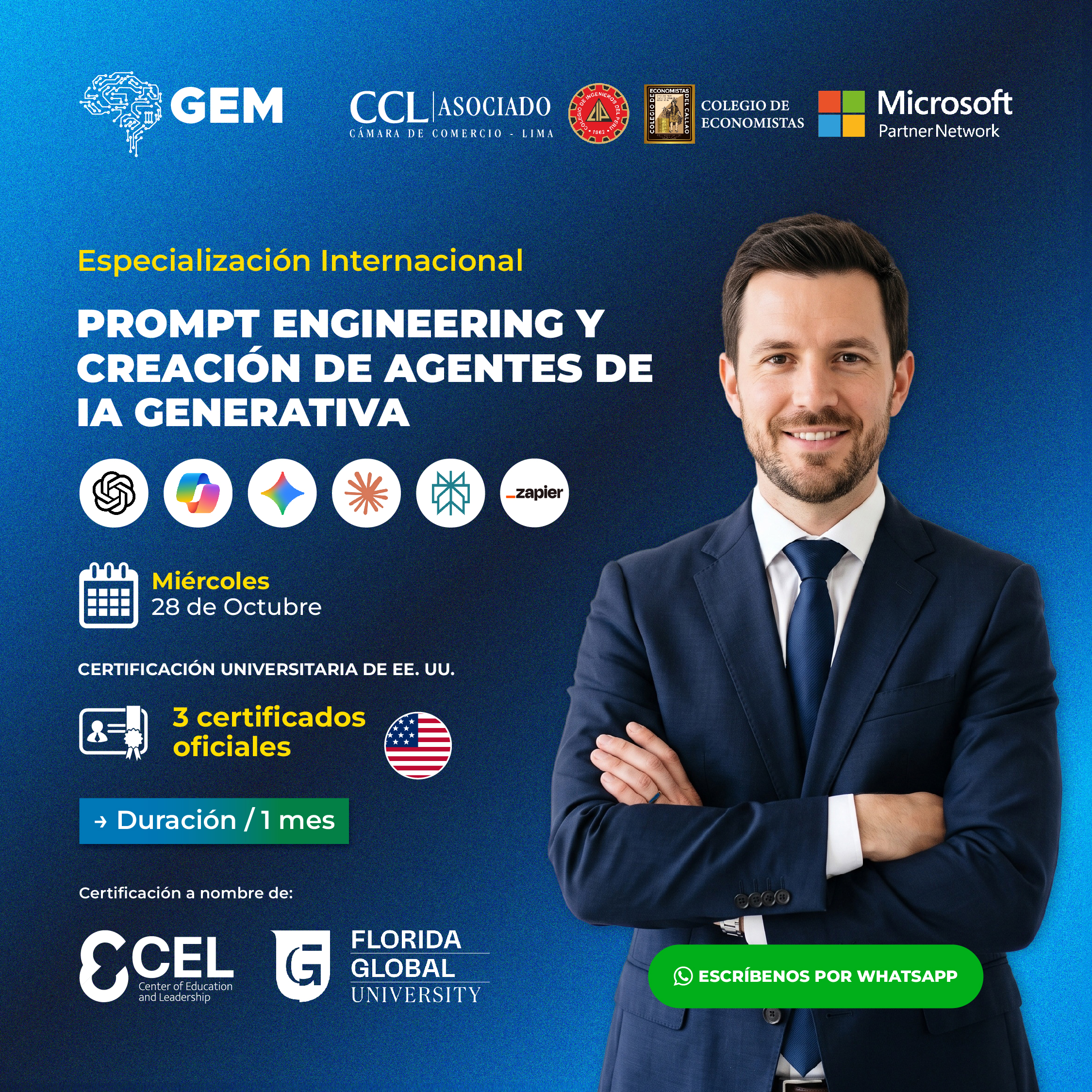 ESPECIALIZACIÓN INTERNACIONAL EN PROMPT ENGINEERING Y CREACIÓN DE AGENTES DE IA GENERATIVA